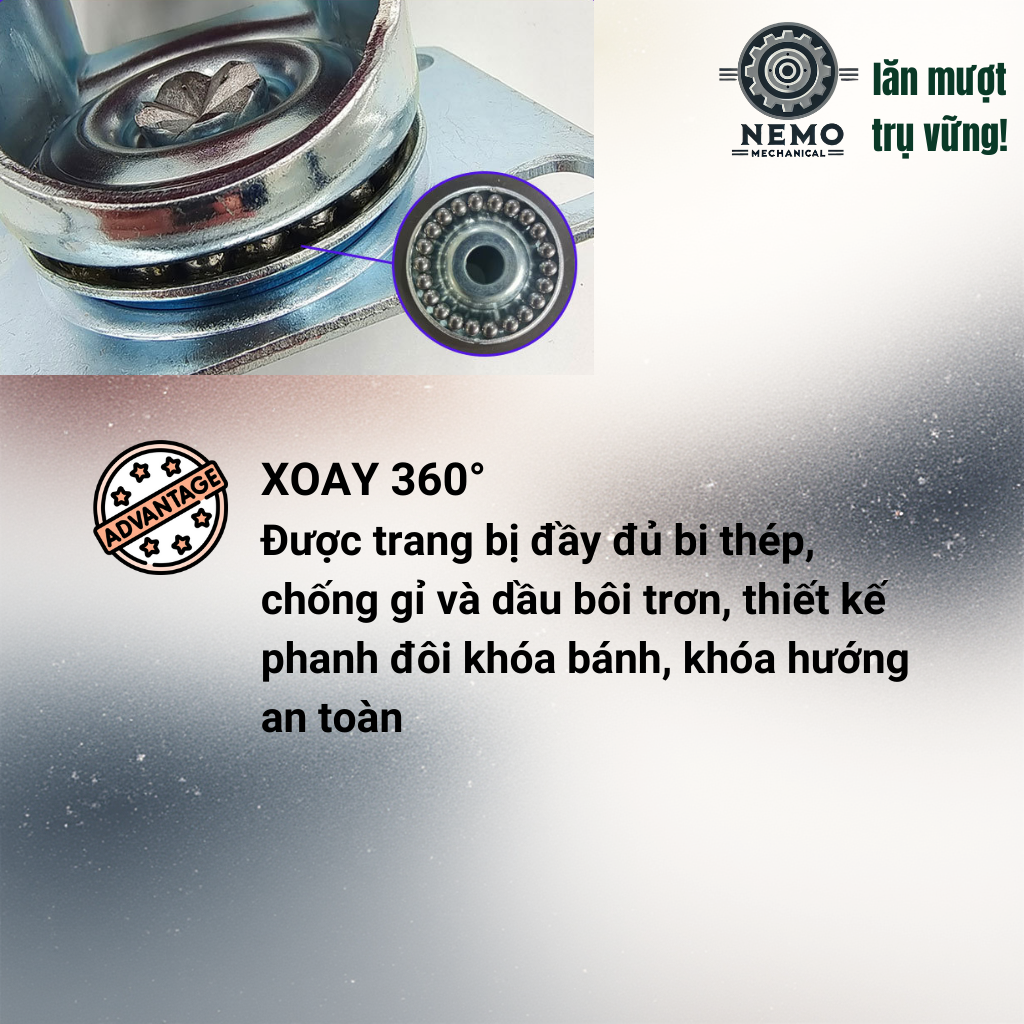 Bánh Xe PP Đỏ Cao Cấp – Nhựa Kỹ Thuật, Ổ Bi 6202 Chịu Tải (D75, D100)